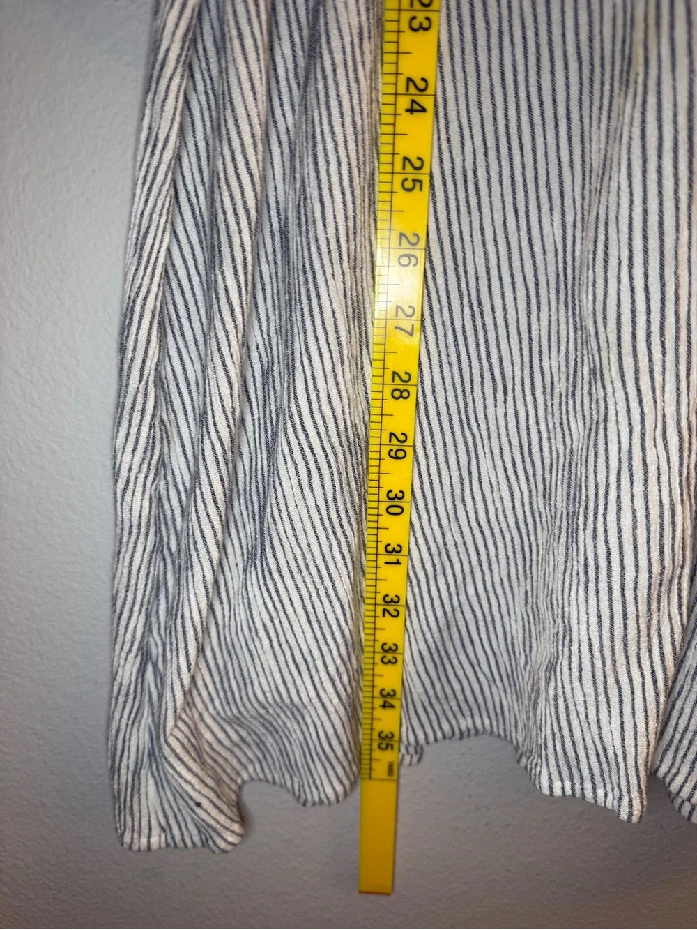 J. Jill Cream and Navy Striped Top with Embroidered Neckline